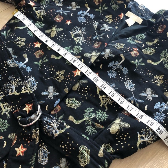 H&M Botanical Embroidered Midi Length Jacket in Black Size S - Picture 7 of 15